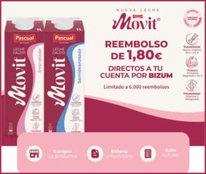 Reembolso Pascual Movit 1 con 80e Bizum