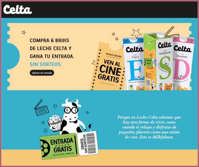 Regalo Por Compra Leche Celta Entradas Cine