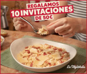 Sorteo La Tagliatella 10 Invitaciones 50e