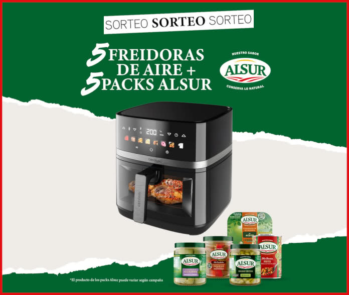 Sorteo Alsur 5 Freidoras Aire 5 Packs