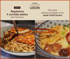 Sorteo Gastronosfera Udon 4 Comidas Dobles