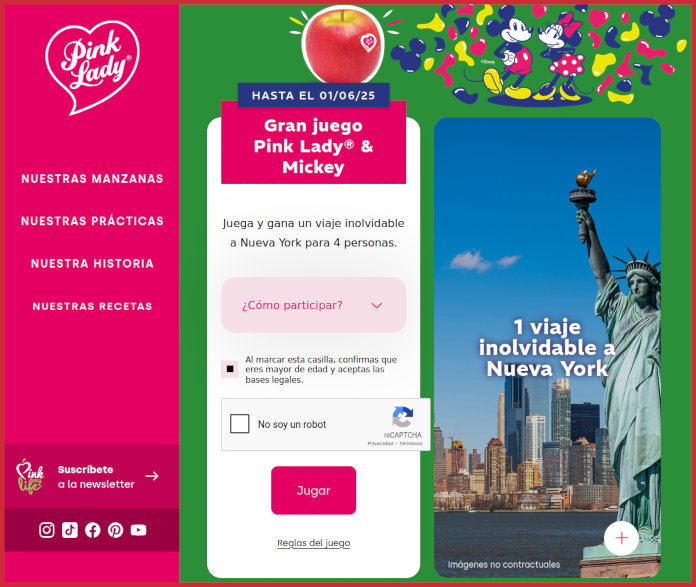 Sorteo Por Compra Pink Lady Mickey Viaje Ny