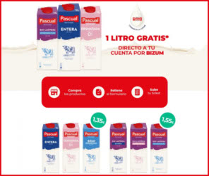 Reembolso Leche Pascual 1l Bizum