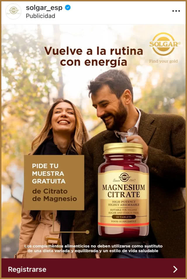 Muestras Gratis Solgar Citrato Magnesio Anuncio