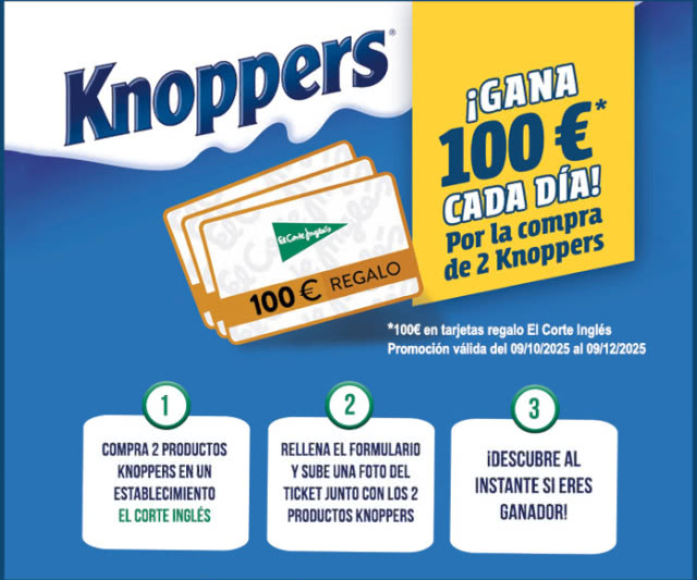 Sorteo Por Compra Knoppers El Corte Ingles 100e Diarios