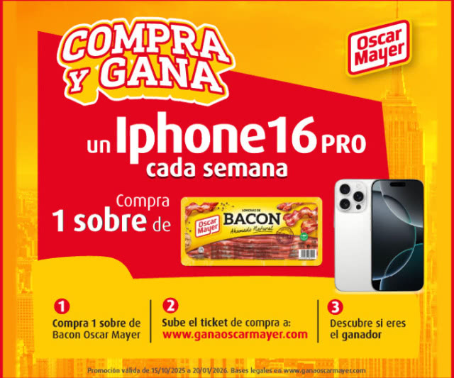 Sorteo Por Compra Oscar Mayer Iphone 16 Semanal