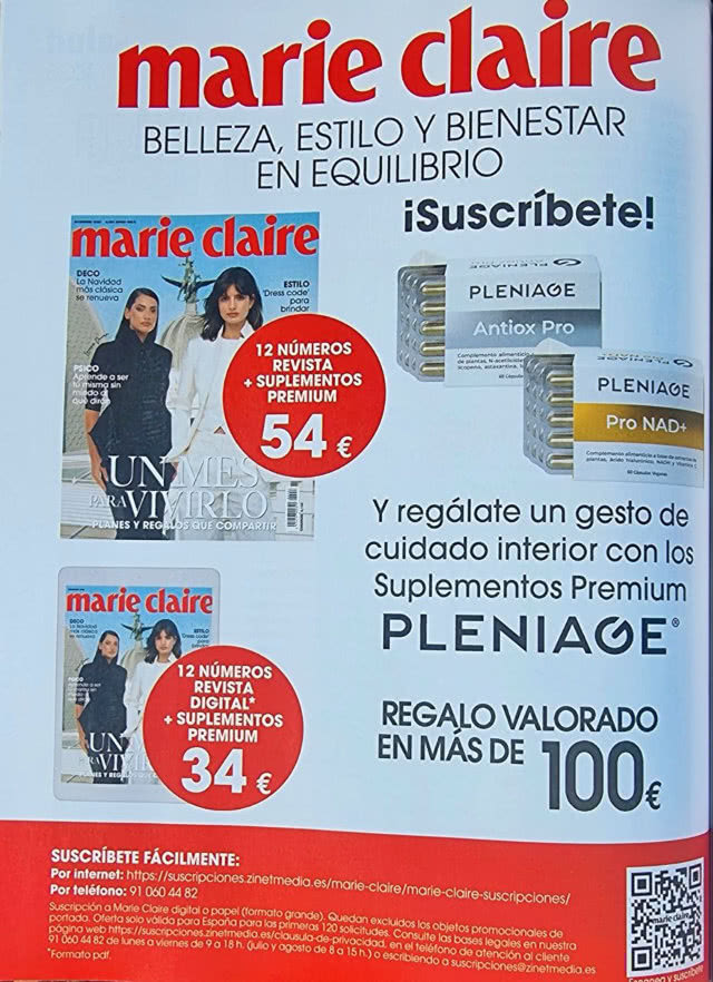 Regalos Suscripción Revistas Marie Claire Diciembre 2025 Pleniage