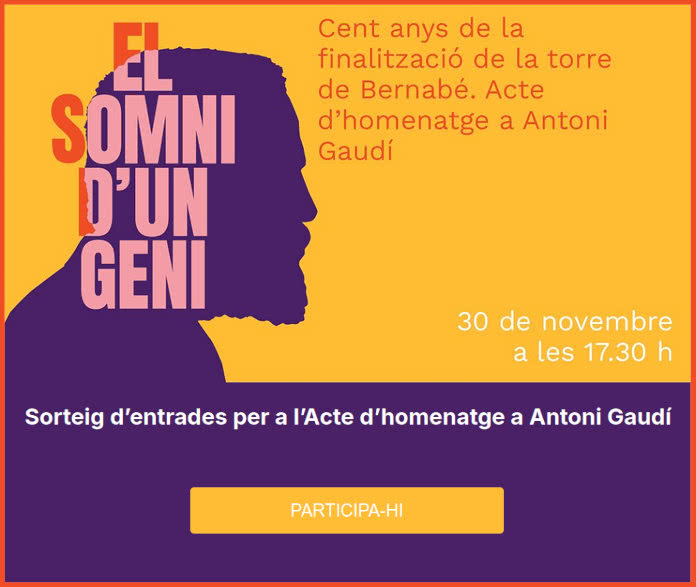 Sorteo Sagrada Familia Entradas Homenage Gaudi