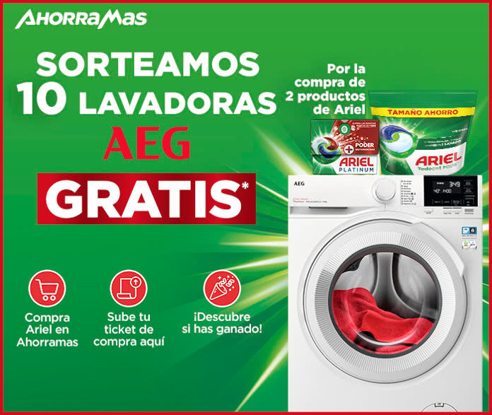 Sorteo Por Compra Ariel Ahorramas 10 Lavadoras Aeg