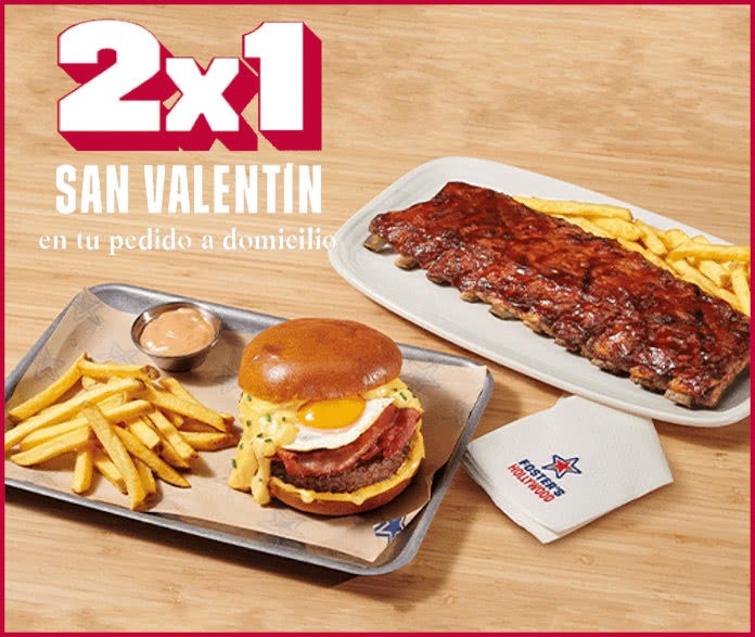 Cupones Descuento Foster Hollywood 2x1 San Valentín 26