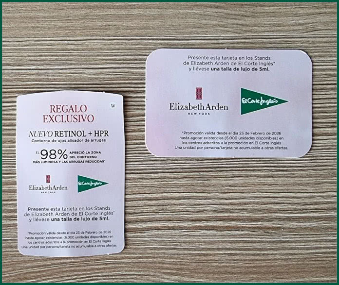 Muestras Gratis El Corte Ingles Elizabeth Arden Tarjeta
