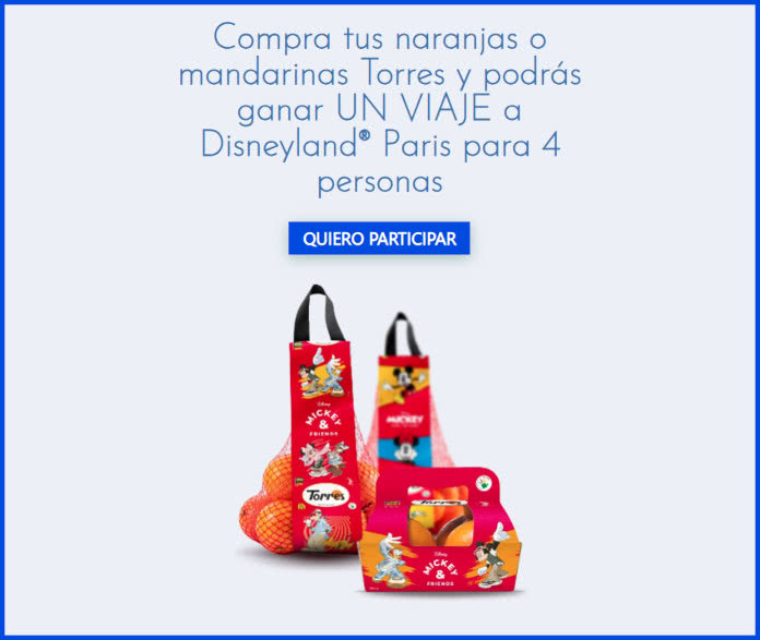 Sorteo Por Compra Naranjas Torres Viaje Disneyland Paris
