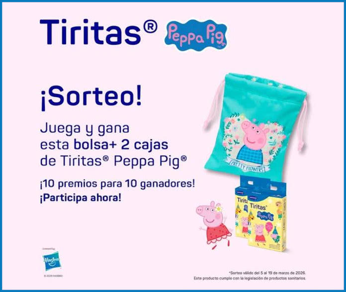 Sorteo Tiritas Peppa Pig 10 Premios