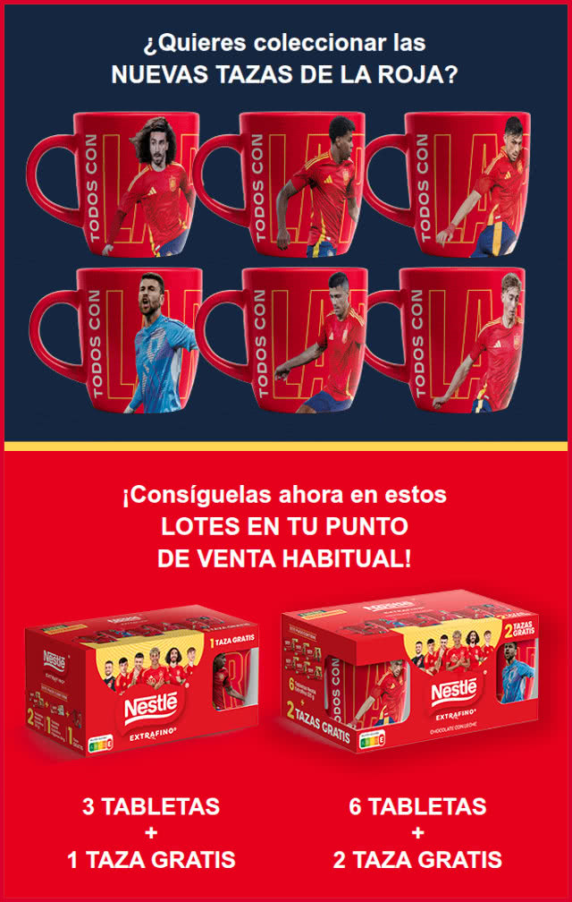 Regalo Por Compra Nestle Tazas Seleccion Española Fútbol Lotes
