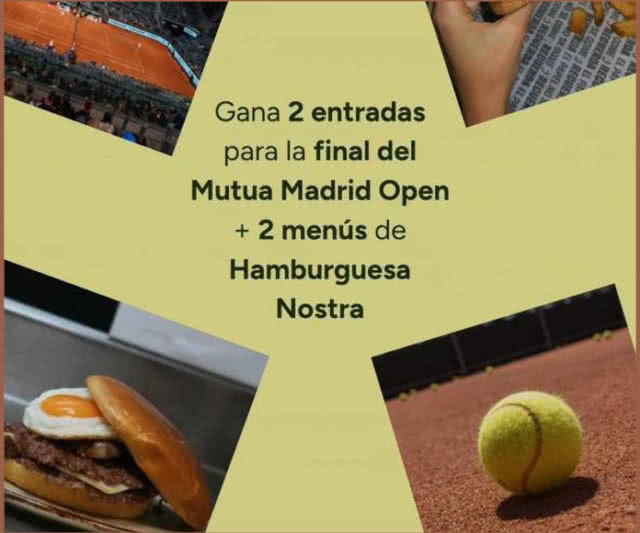 Sorteo Gastronosfera Mutua Madrid Open Hamburguesa Nostra