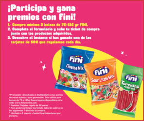Sorteo Por Compra Fini Tarjetas 50e