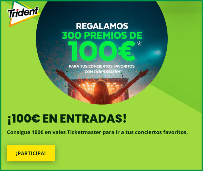 Sorteo Por Compra Trident 300 Premios 100e Ticketmaster