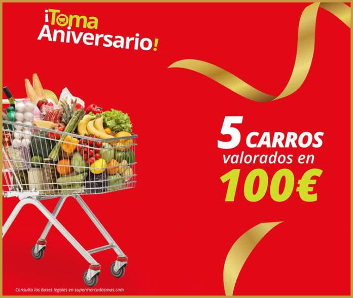 Sorteo Supermercados Mas 5 Carros 100 €