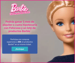 Sorteo 5 premios de 1.000 € Fotocasa y Barbie