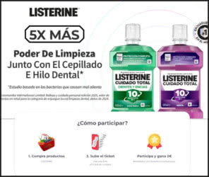 500 reembolsos de hasta 2 € en Listerine Total