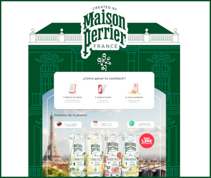 Promoción reembolsos Gelt bebidas Chic Maison Perrier