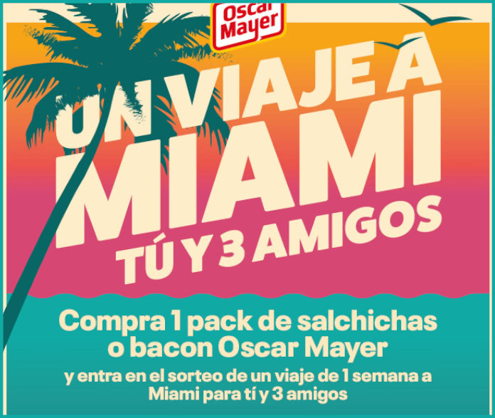 Sorteo por compra Oscar Mayer viaje a Miami