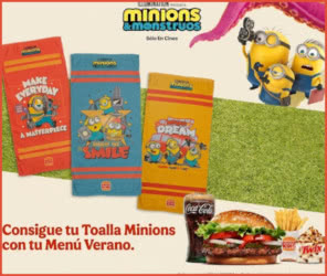 Promoción Toalla Gratis Minions Burger King