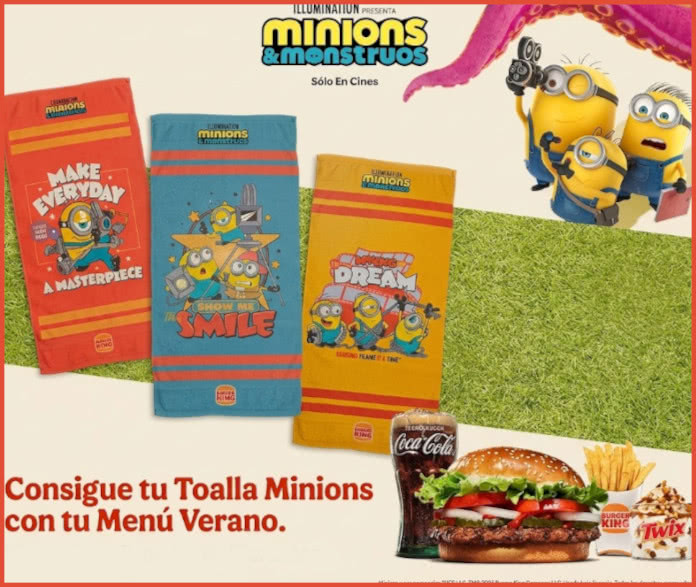 Promoción Toalla Gratis Minions Burger King