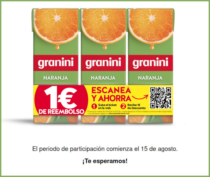 Reembolso Granini Naranja 1 Euro
