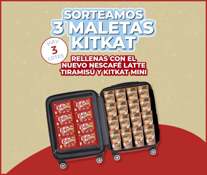 Sorteo Nescafe Latte 3 Maletas Kitkat