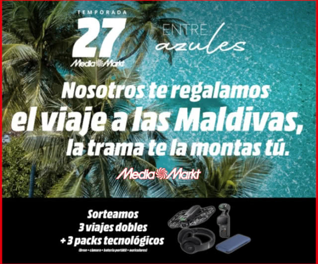 Sorteo Por Compra Mediamarkt Maldivas 3 Viajes 3 Packs Tecnológicos