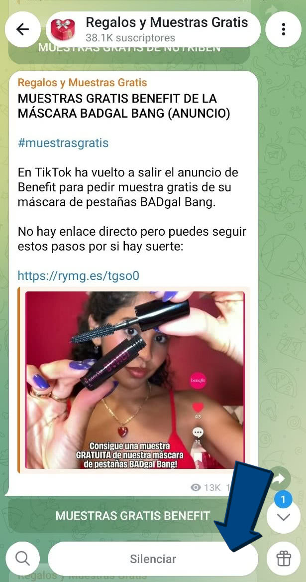 Regalosymuestrasgratis Telegram Silenciar