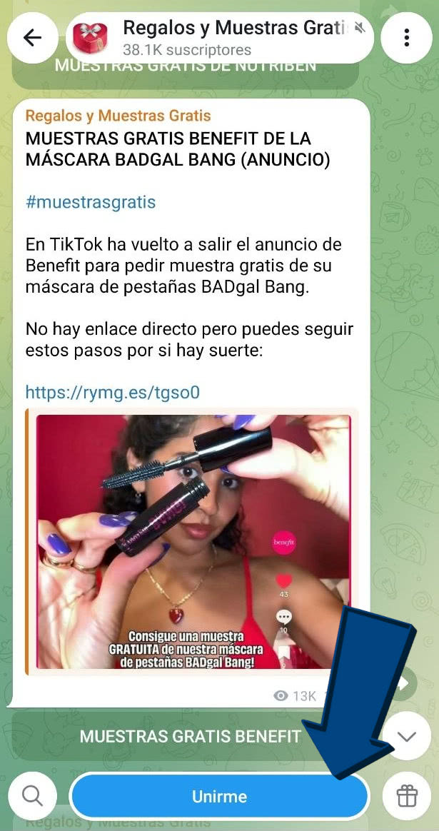 Regalosymuestrasgratis Telegram Unirse