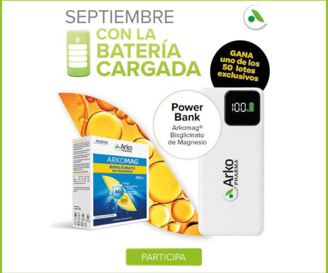 Sorteo Arkopharma 50 Lotes Bateria