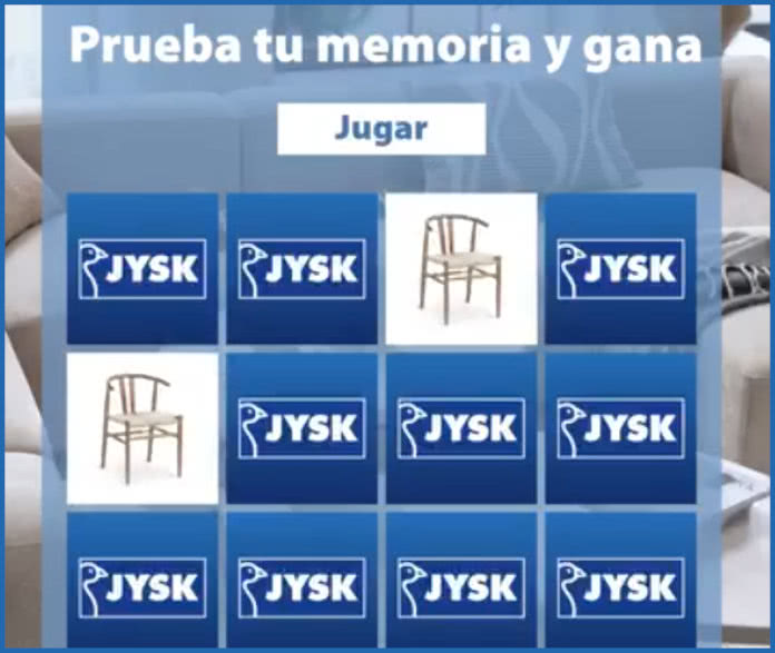 Sorteo Jysk Juego Memoria