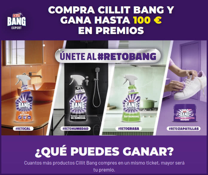 Sorteo por Compra Cillit Bang Tarjetas hasta 100 Euros