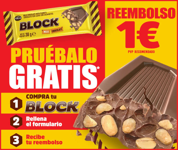 Prueba Gratis Arcor Block Chocolate Reembolso 1 Euro