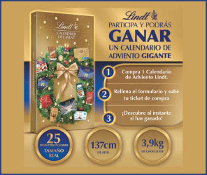 Sorteo por Compra Lindt Calendario Adviento Gigante