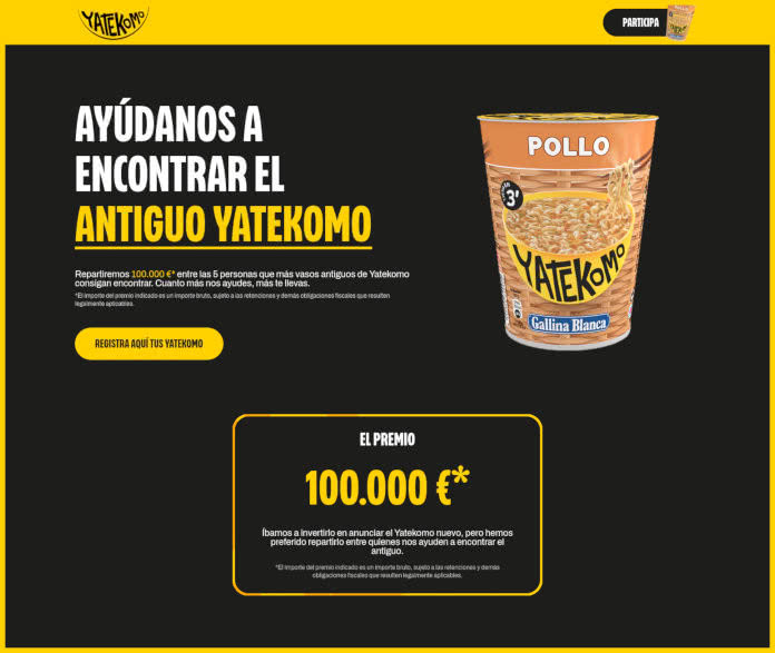 Sorteo por Compra Yatekomo 100000 Euros